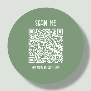 Sticker Rond Vert sage Analyse de code QR professionnel