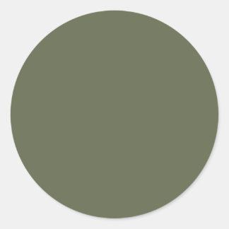 Sticker Rond Vert Sage foncé Élégant couleur solide neutre