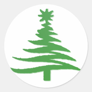 Sticker Rond Vert sapin de Noël