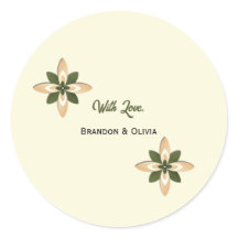 Vert sauge élégant et floral géométrique beige