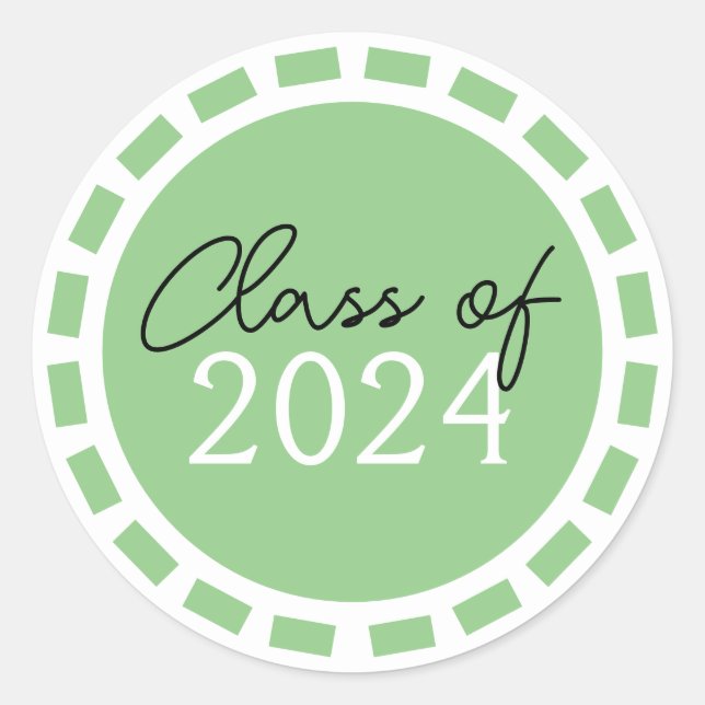 Sticker Rond Vert sauge et blanc Filmstrip Graduation (Devant)