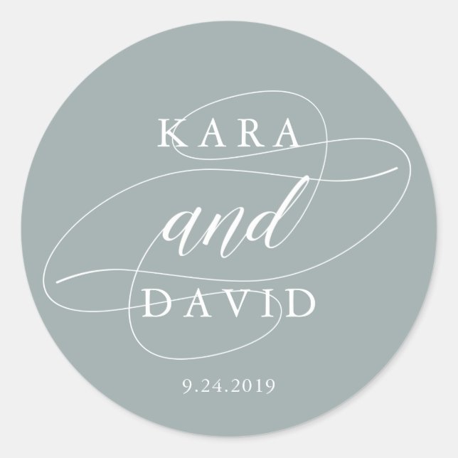 Sticker Rond Vert simple surface | MARIAGE (Devant)