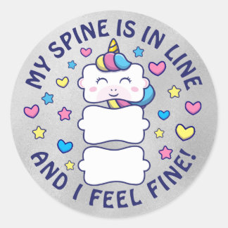 Sticker Rond Verticorn™ Mon Épine Est En Ligne Chiropratique En