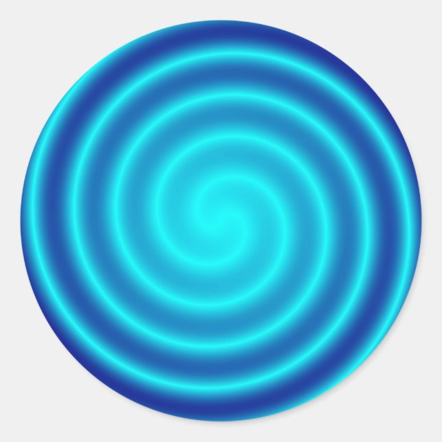 Sticker Rond Vertigo bleu spirale (Devant)