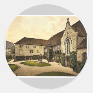 Sticker Rond Veste Coburg Furstenbau, Thuringe, Allemagne rare 