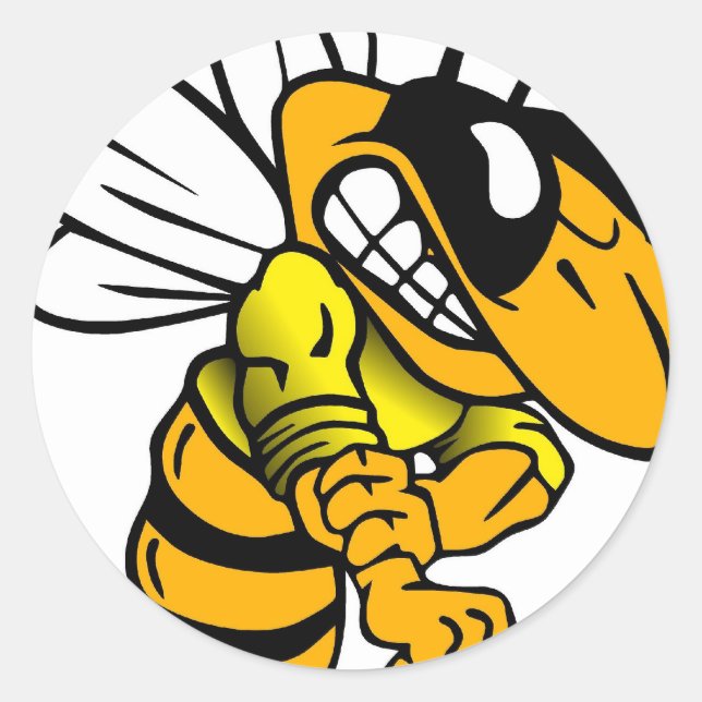 Sticker Rond Vestes Jaunes De Bsaa Moins De 8 Ans (Devant)
