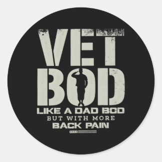 Sticker Rond Vet Bod Comme Papa Bod, Mais Avec Plus De Peur Dos