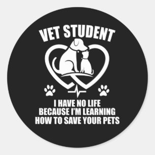 Sticker Rond Vet Student Future Vétérinaire À Être Vet En Progr