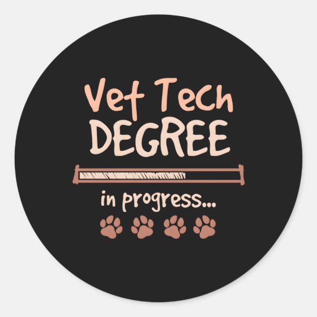 Sticker Rond Vet Tech Degree (Devant)