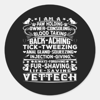Sticker Rond Vet Tech Vet Tech Grey Small