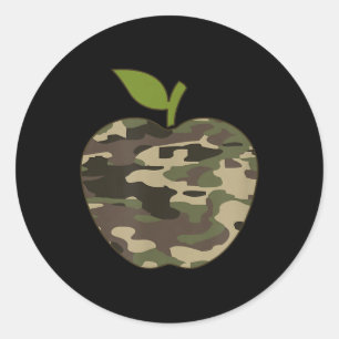 Sticker Rond Vêtement de camouflage Camo Apple 4 juillet Enseig