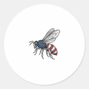 Sticker Rond Vêtement graphique vectoriel abeille patriotique v