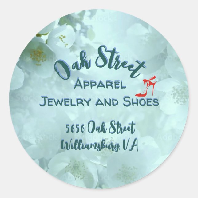 Sticker Rond Vêtements, bijoux et chaussures (Devant)