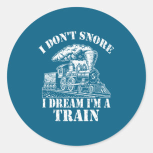 Sticker Rond Vêtements de train drôles pour hommes Je ne ronfle