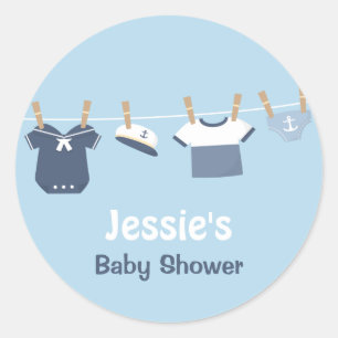 Sticker Rond Vêtements de voile Baby shower nautique