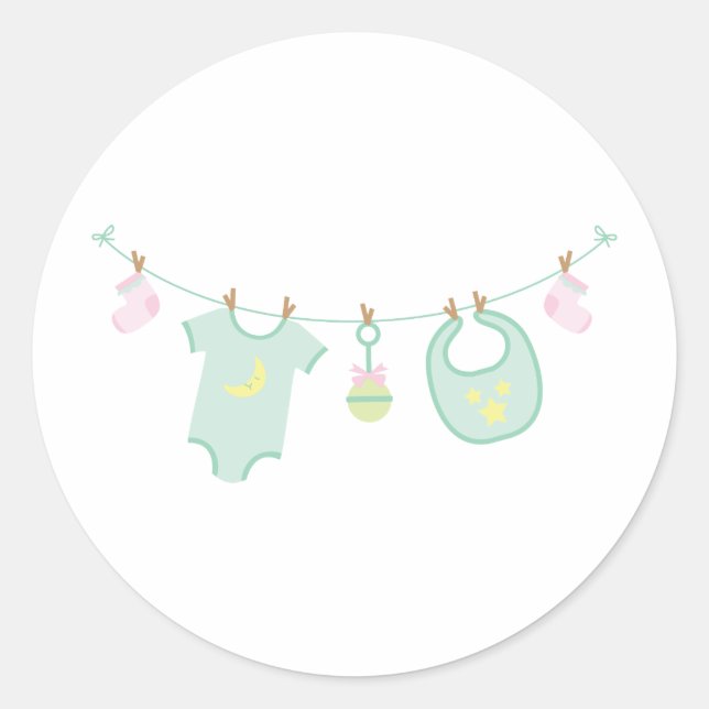 Sticker Rond Vêtements pour bébés (Devant)