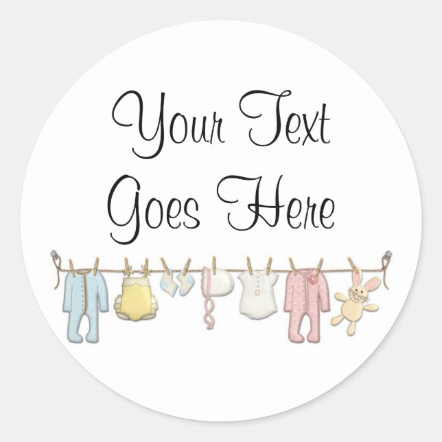 Sticker Rond Vêtements pour bébés Vêtements ligne pour bébé Vêt (Devant)
