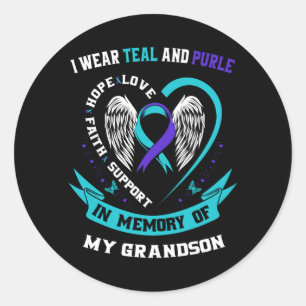 Sticker Rond Vêtements pour hommes sarcelle et violet pour le s