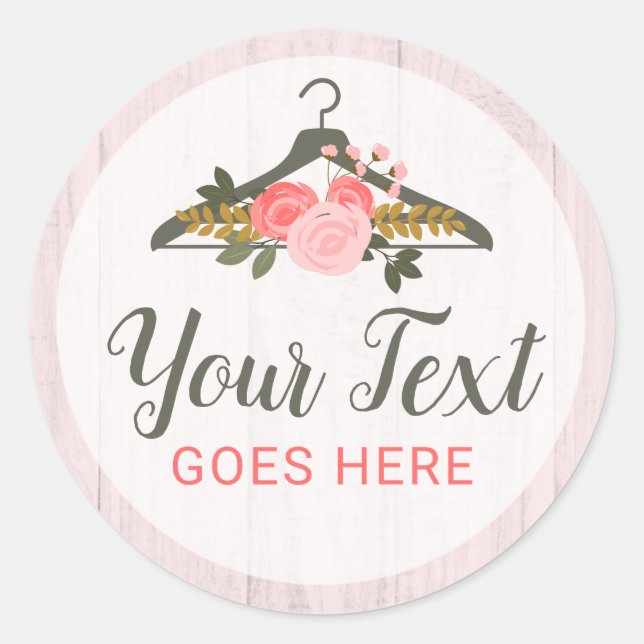 Sticker Rond Vêtements Roses floraux penderie Boutique de mode (Devant)