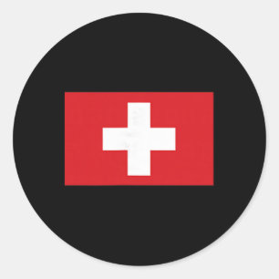 Sticker Rond Vêtements suisses Drapeau Suisse Randonnée Ski Hom