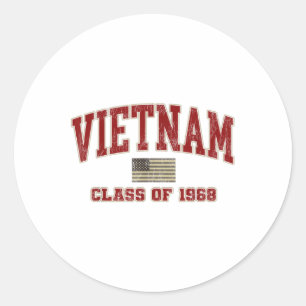 Sticker Rond Vétéran De La Guerre Du Vietnam Chemise Militaire 