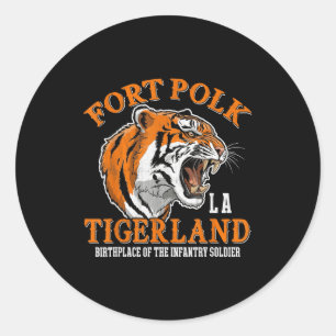 Sticker Rond vétéran de la guerre du Vietnam Fort polk tigerlan