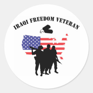 Sticker Rond Vétéran irakien de liberté