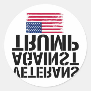 Sticker Rond Vétérans contre Trump Anti-trump Vétérans contre