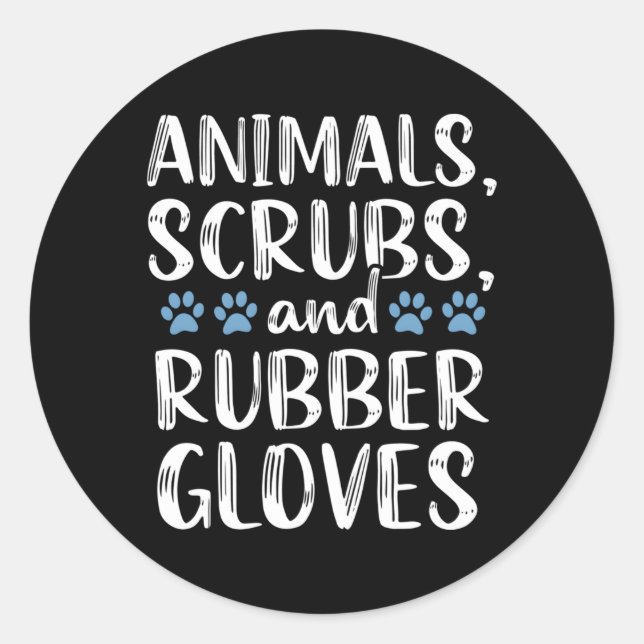 Sticker Rond Vétérinaire Adjoint Vet Tech Animal (Devant)