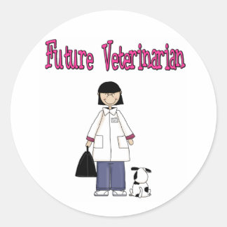 Sticker Rond Vétérinaire futur (Fille)
