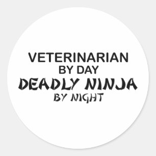 Sticker Rond Vétérinaire mort Ninja