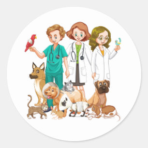 Sticker Rond Veterinarian People
