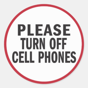 Sticker Rond Veuillez arrêter l'autocollant de téléphones
