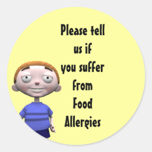 Sticker Rond Veuillez nous dire si vous souffrez d'allergies al
