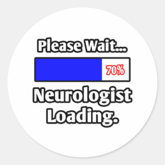 Sticker Rond Veuillez patienter...Neurologue Chargement