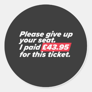 Sticker Rond Veuillez renoncer à votre siège