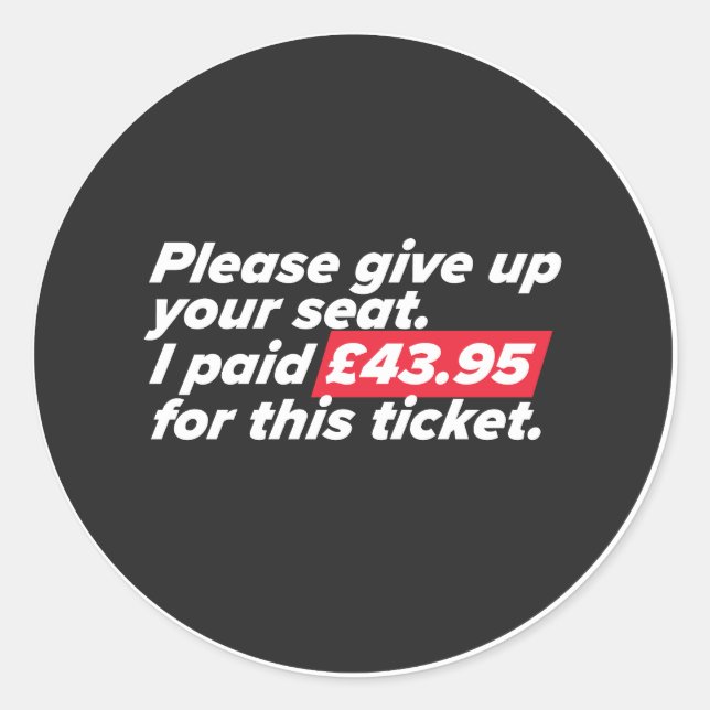 Sticker Rond Veuillez renoncer à votre siège (Devant)