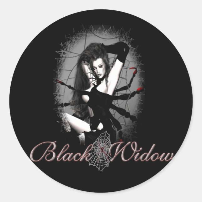 Sticker Rond Veuve noire (Devant)