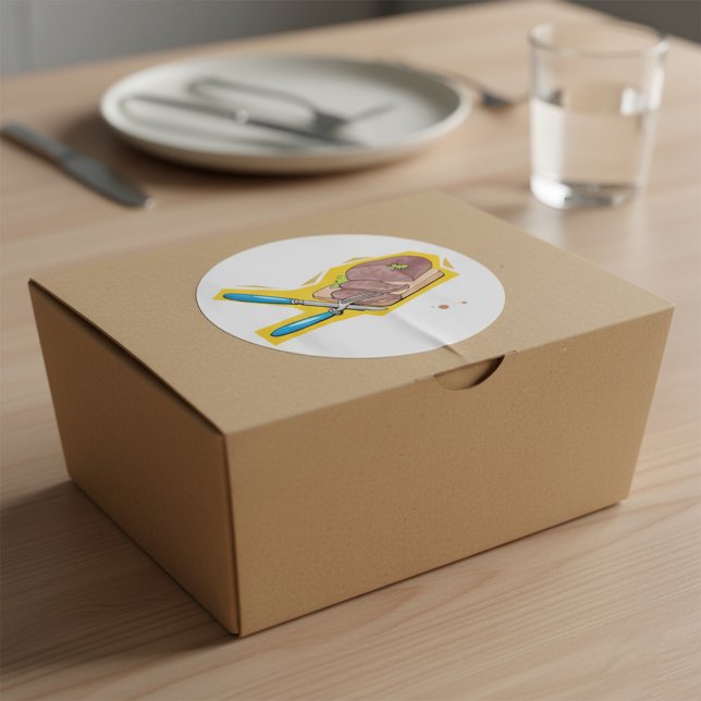 Sticker Rond Viande (Créateur téléchargé)