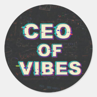 Sticker Rond VIBE CEO PROTOCOL - Reality Glitch (Instant Aura U