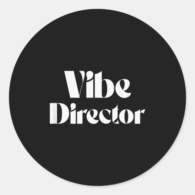 Sticker Rond Vibe Director Bold Energy Leader Text Design  (Devant)