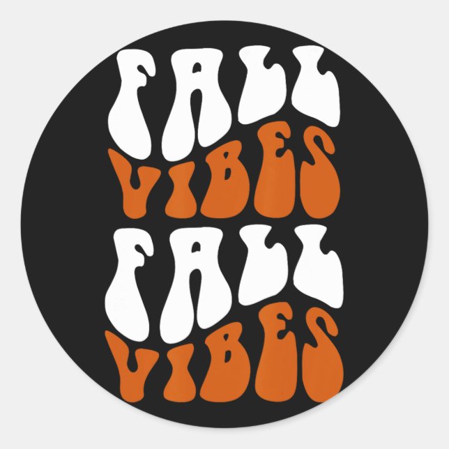 Sticker Rond Vibes d'automne (Devant)