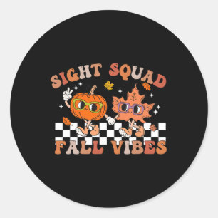 Sticker Rond Vibes d'automne de l'escadron de vision Citrouille