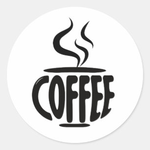 Sticker Rond Vibes de café, La vapeur de l'amoureux de café par