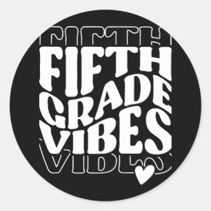 Sticker Rond Vibes De Cinquième Année De Retour À L'École