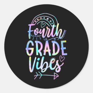Sticker Rond Vibes De Classe Retour À L'École Tie Dye Enseignan