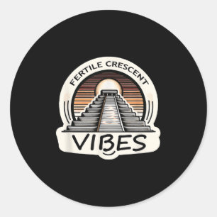 Sticker Rond Vibes de Croissant Fertile Funny Ancien Mésopotami