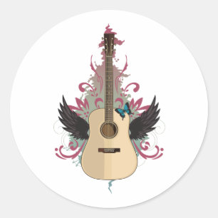 Sticker Rond Vibes de guitare