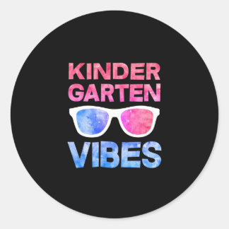 Sticker Rond Vibes De Jardin D'Enfants Premier Jour De L'École