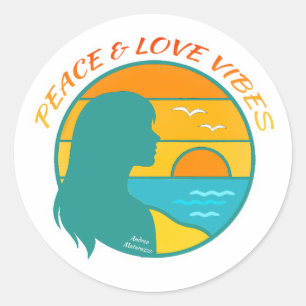 Sticker Rond Vibes de Paix & d'Amour
